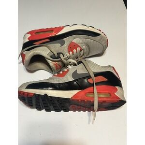 Nike Air Max 90 Retro OG Infrared 2015 Boys Sneakers Size 7Y White Black Red